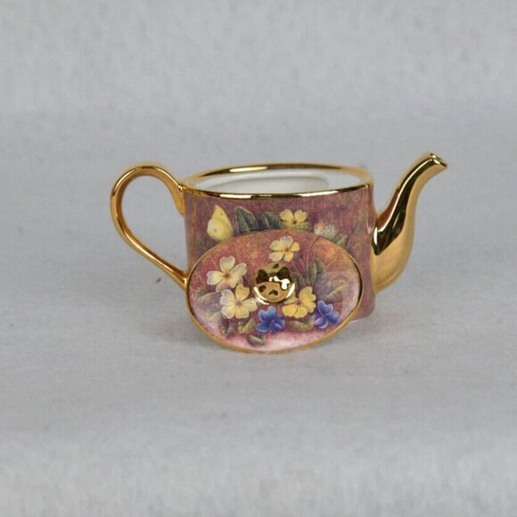 Ayshford 'Spring Flowers' Miniature Teapot Staffordshire England - Picture 3 of 4